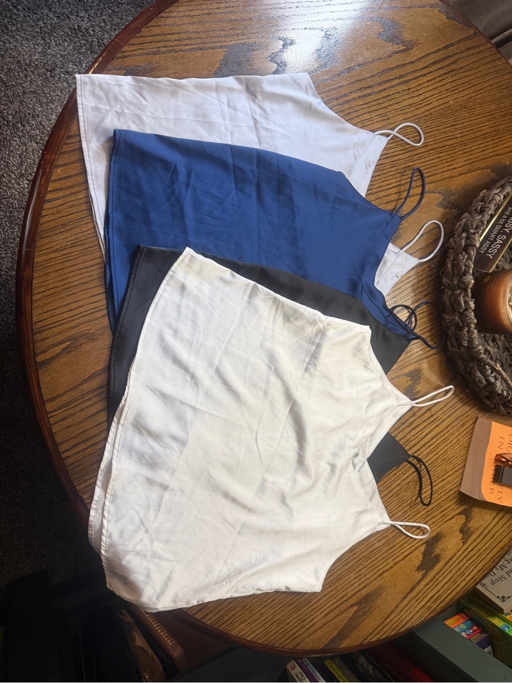 Women’s Spaghetti Strap Camisole Shorts Set - Blue, White, Black
